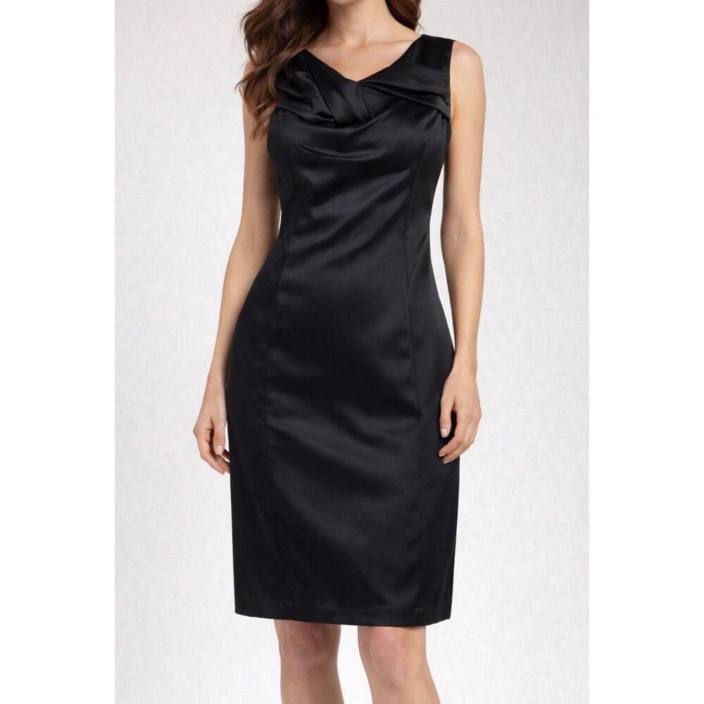 Talbots Women’s Black Cocktail Style Satin Classy Old Money Wedding Chic Size 6p